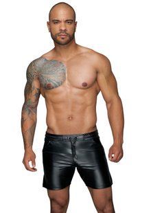 Чоловічі шорти з мокрим ефектом Noir Handmade H061 Powerwetlook shorts, 3XL жива фотографія