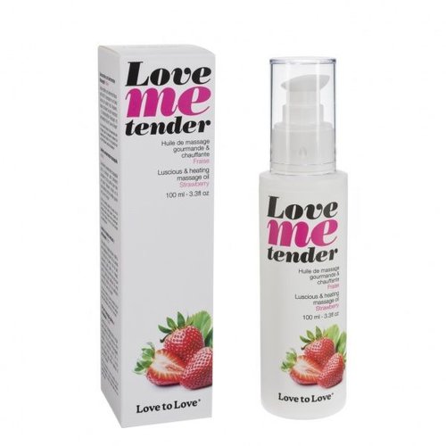 Масажна олія Love To Love - Love Me Tender, Strawberry (100 мл), аромат полуниці, без парабенів жива фотографія