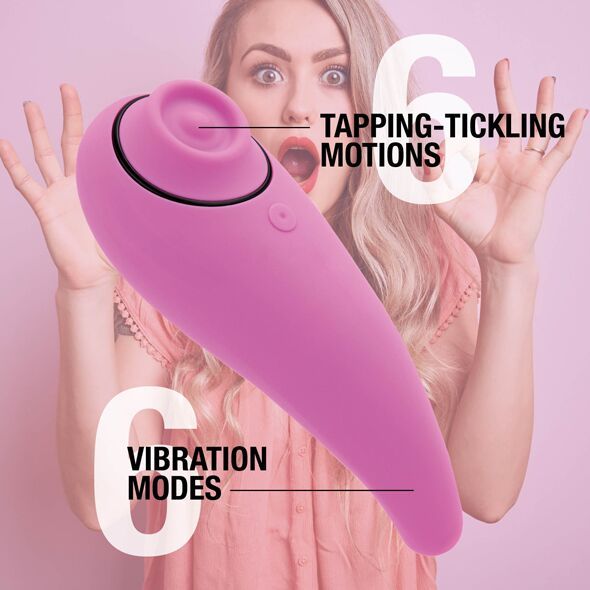 Пульсатор для клитора плюс вибратор FeelzToys - FemmeGasm Tapping & Tickling Vibrator Pink реальная фотография
