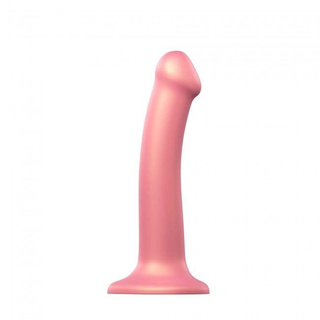 Насадка для страпону Strap-On-Me Mono Density Dildo Rose M, діам. 3,3 см, одношаровий силікон, гнучк жива фотографія