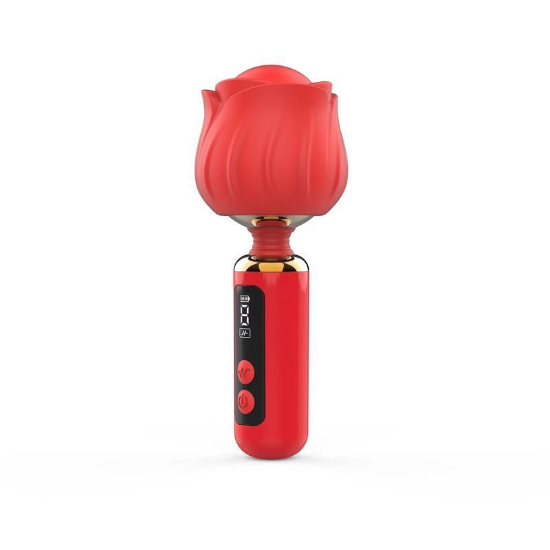 Вібромасажер Loviss Rose Mini Massage Wand Vibrator, головка у вигляді троянди, 9 режимів жива фотографія