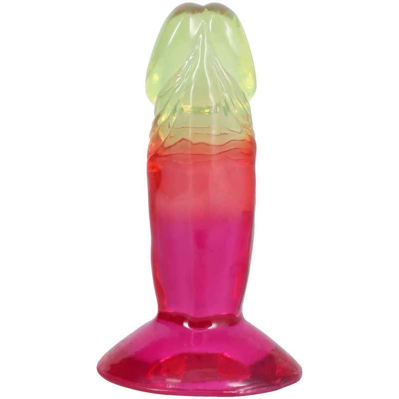Фалоімітатор Doc Johnson Crystal Jellies - 4.5 Inch Classic Dong - Rainbow жива фотографія