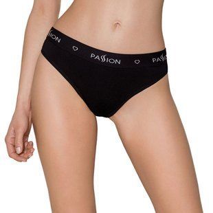 Трусики-сліпи з бавовни та еластаном Passion PS004 PANTIES S, black жива фотографія