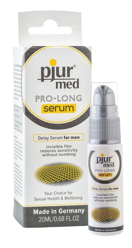 Пролонгирующий гель pjur MED Prolong Serum 20мл, создает невидимую пленку снижающую чувствительность реальная фотография