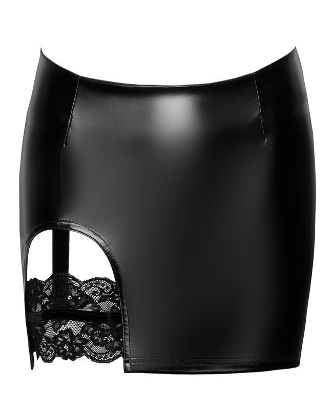 Юбка Noir Handmade F345 Powerwetlook skirt with garter - XL реальная фотография