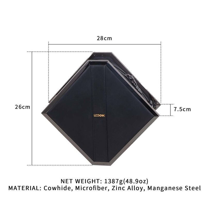Сумка для секс-игрушек LOCKINK Mysterious Square Kink Bag, черная, набор для бондажа в комплекте
