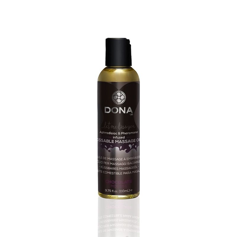 Масажна олія DONA Kissable Massage Oil Chocolate Mousse (110 мл) можна для оральних пестощів жива фотографія