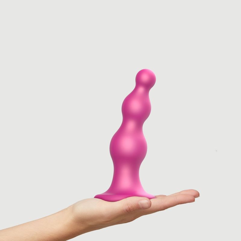 Насадка для страпона Strap-On-Me Dildo Plug Beads Framboise Metallic L жива фотографія