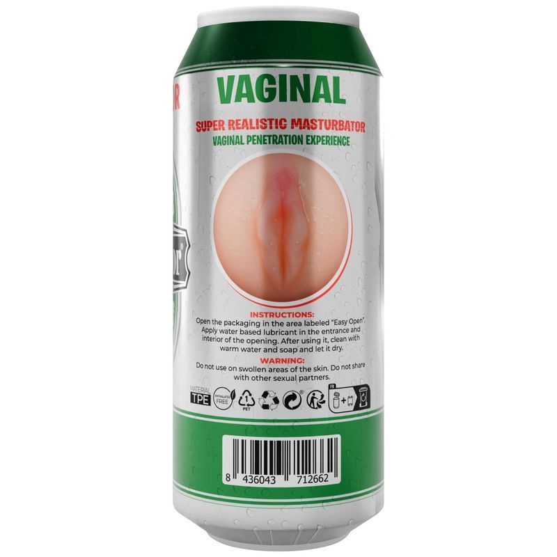 Мастурбатор-вагіна Alive Heineken Vagina II у вигляді банки пива, реалістичний жива фотографія
