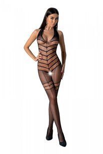 Бодистокинг с плетением на животике Passion BS100 One Size, black, декоративный шов, с доступом реальная фотография