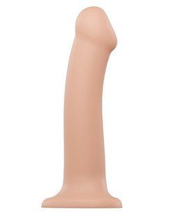Насадка для страпону Strap-On-Me Dual Density Dildo Flesh L, діаметр 3,7 см, двошарова, гнучкий жива фотографія