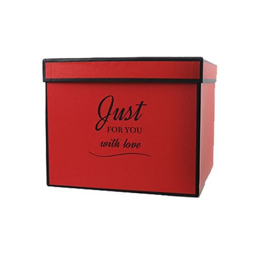 Подарочная коробка Just for you красная, M - 19,5х19,5х16,5 см реальная фотография