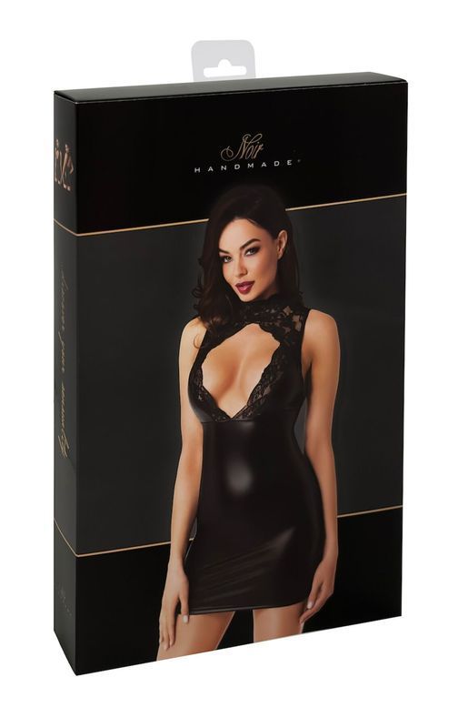 Платье Noir Handmade F343 Powerwetlook and lace mini skirt - S реальная фотография