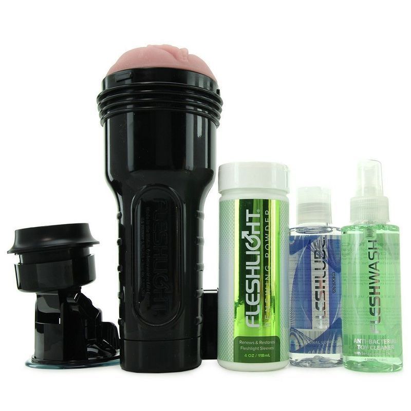 Мастурбатор Fleshlight Pink Lady Original Value Pack: присоска, смазка, чистящее и восстанавливающее реальная фотография