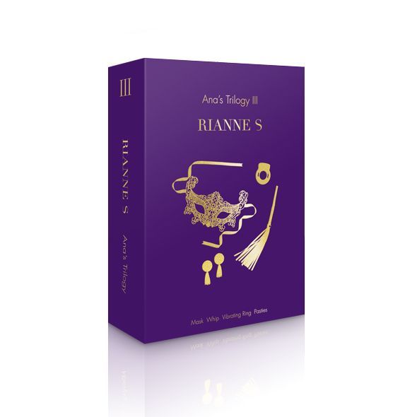 Подарочный набор RIANNE S Ana's Trilogy Set III: эрекционное кольцо, ажурная маска, пестис, плеть реальная фотография
