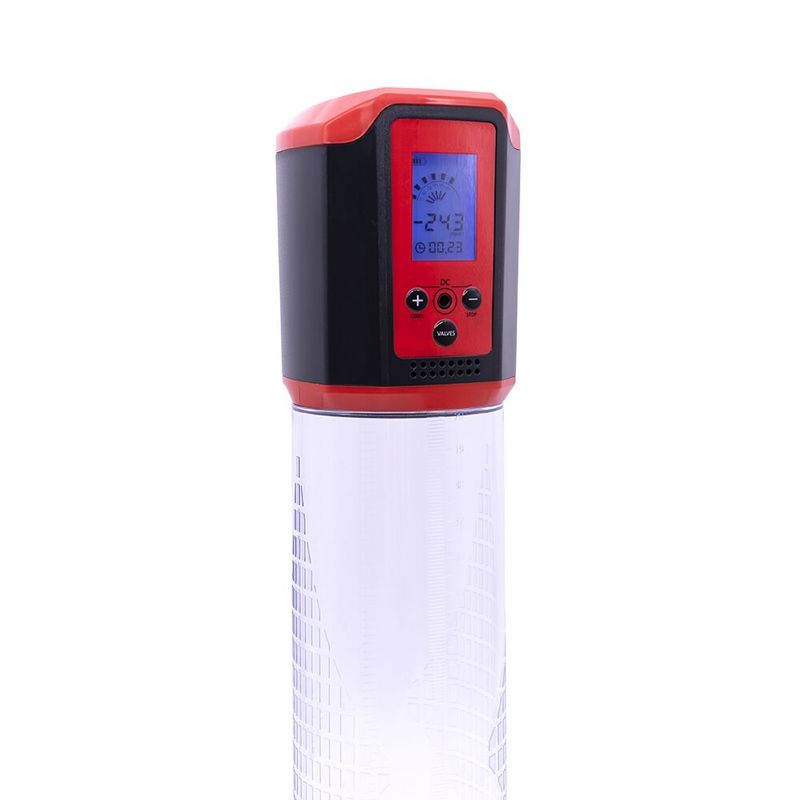 Автоматическая вакуумная помпа Men Powerup Passion Pump Red, LED-табло, перезаряжаемая, 8 режимов реальная фотография