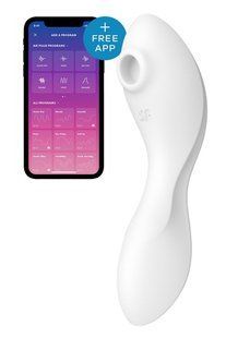 Вакуумный смарт-стимулятор с вибрацией Satisfyer Curvy Trinity 5 (White), управление со смартфона реальная фотография