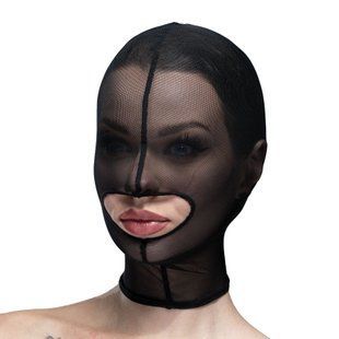 Маска сетка с открытым ртом Feral Feelings - Hood Mask Black реальная фотография