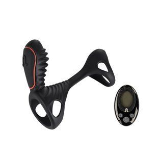 Вибронасадка на член Adrien Lastic Gladiator с пультом LRS, стимуляция клитора и точки G, 2 мотора реальная фотография