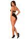 Прозрачное боди Obsessive Selinne teddy M/L Black, мелкая сетка, двойные бретели
