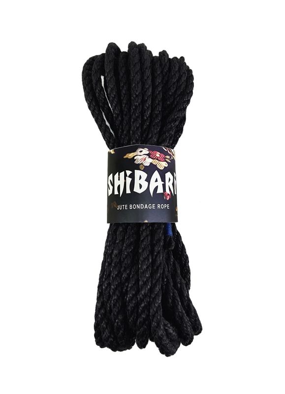 Джутова мотузка для шібарі Feral Feelings Shibari Rope, 8 м чорна жива фотографія