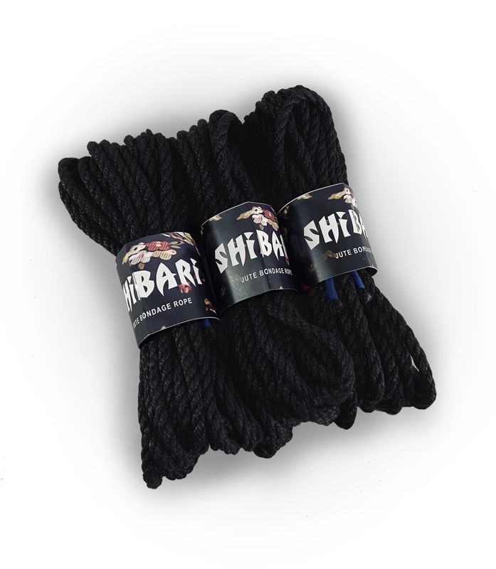 Джутова мотузка для шібарі Feral Feelings Shibari Rope, 8 м чорна жива фотографія