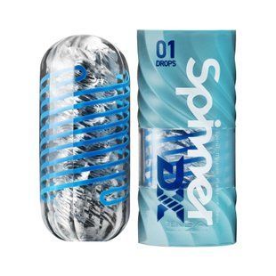 Мастурбатор Tenga Spinner DX 01 Drops, с упругой стимулирующей спиралью внутри, нежное воздействие реальная фотография