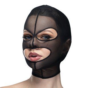 Маска сетка с открытым ртом и глазами Feral Feelings - Mask Black реальная фотография