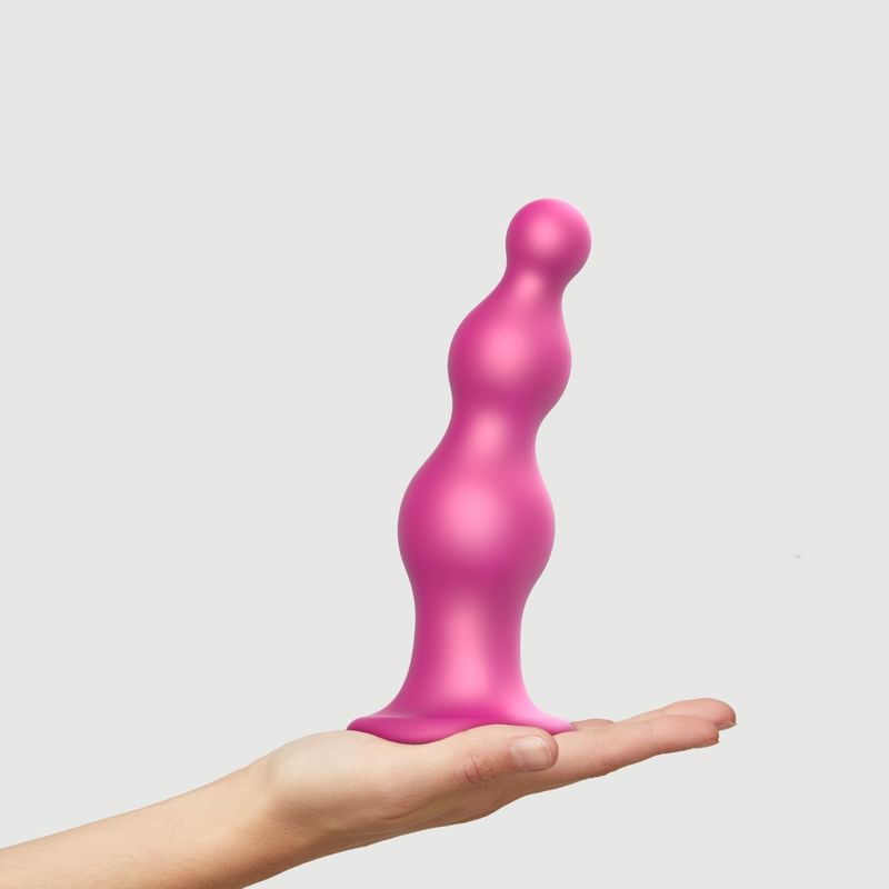 Насадка для страпона Strap-On-Me Dildo Plug Beads Framboise Metallic XXL реальная фотография