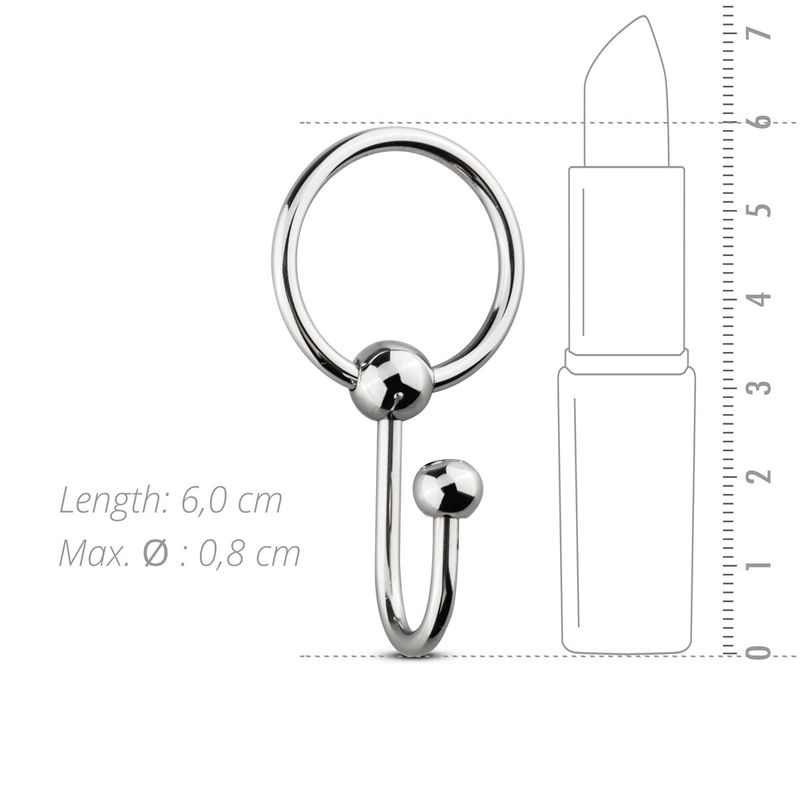 Уретральная вставка с кольцом Sinner Gear Unbendable — Sperm Stopper Solid, диаметр кольца 2,6 см реальная фотография