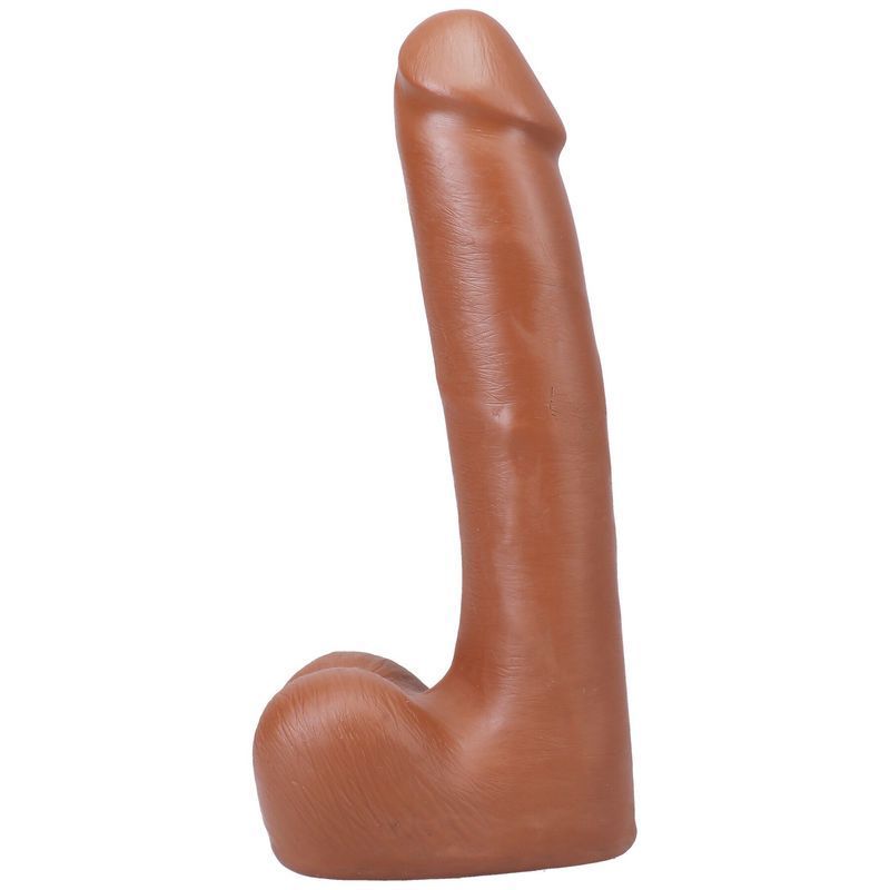 Фалоімітатор Doc Johnson The Realistic Cock ULTRASKYN - 9 Inch with Balls Caramel жива фотографія