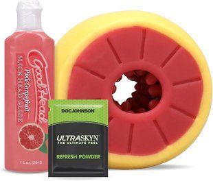 Набір для мінету Doc Johnson GoodHead Grapefruit Blowjob Set - Yellow жива фотографія