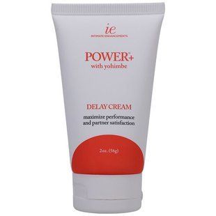 Потужний крем-пролонгатор Doc Johnson Power+with Yohimbe Delay Cream, екстракт Йохимбе, 56 г, коробка жива фотографія