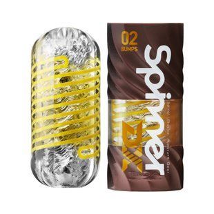 Мастурбатор Tenga Spinner DX 02 Bumps, с упругой стимулирующей спиралью внутри, среднее воздействие реальная фотография