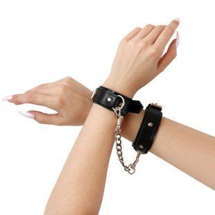 Наручники из экокожи Art of Sex - Handcuffs Emoji, цвет черный реальная фотография