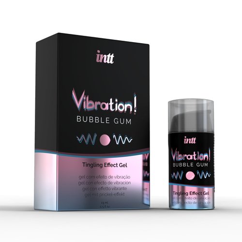 Рідкий вібратор Intt Vibration Bubble Gum (15 мл), густий гель, дуже смачний, діє до 30 хвилин жива фотографія