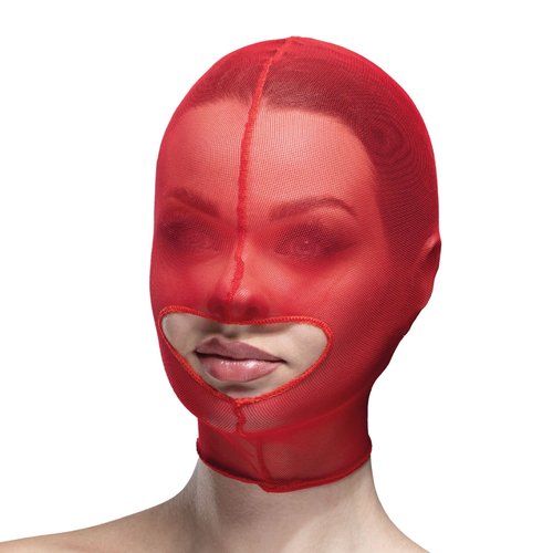 Маска сітка із відкритим ротом Feral Feelings - Hood Mask Red жива фотографія