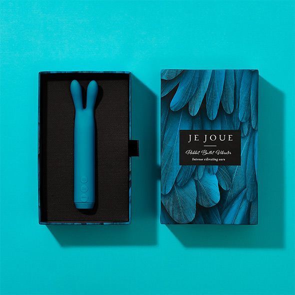 Вибратор с ушками Je Joue - Rabbit Bullet Vibrator Teal, глубокая вибрация реальная фотография