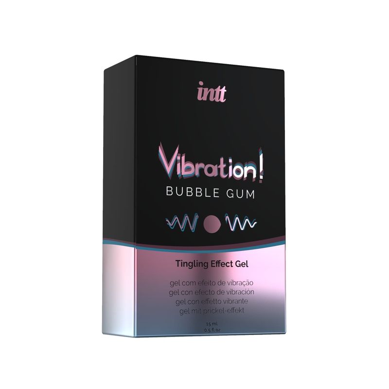 Жидкий вибратор Intt Vibration Bubble Gum (15 мл), густой гель, очень вкусный, действует до 30 минут реальная фотография