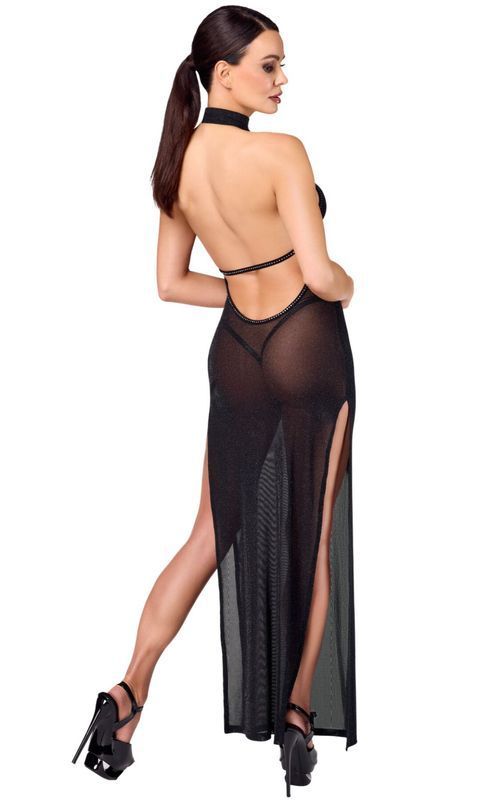 Сукня Noir Handmade F372 Onyx Twin-slit Long dress L жива фотографія