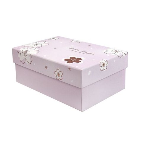 Подарочная коробка с цветами розовая, L - 28.5х21.5х11 cм реальная фотография