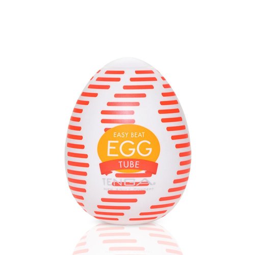 Мастурбатор-яйце Tenga Egg Tube, рельєф з поздовжніми лініями жива фотографія