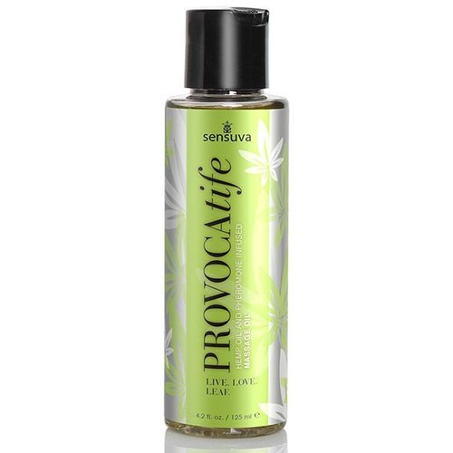 Массажное масло Sensuva: Provocatife Hemp Oil Infused Massage (125 мл) с феромонами и маслом конопли реальная фотография