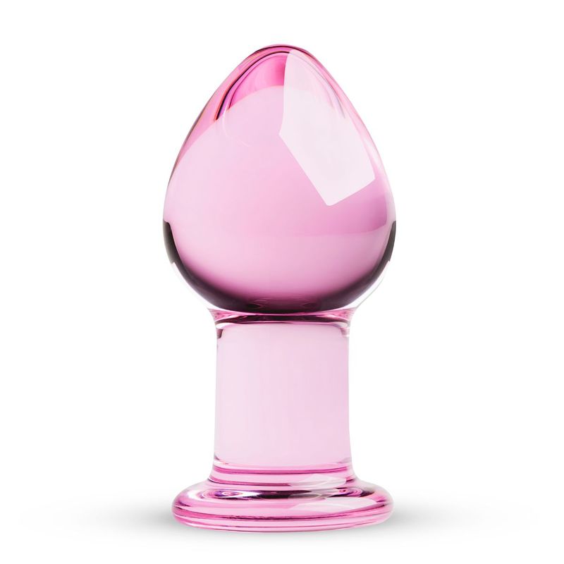 Рожева анальна пробка зі скла Gildo Pink Glass Buttplug жива фотографія