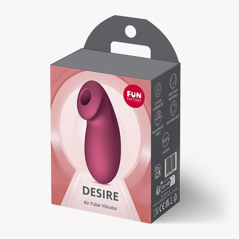 Вакуумный стимулятор Fun Factory Desire Wine Red, 11 режимов работы, перезаряжаемый