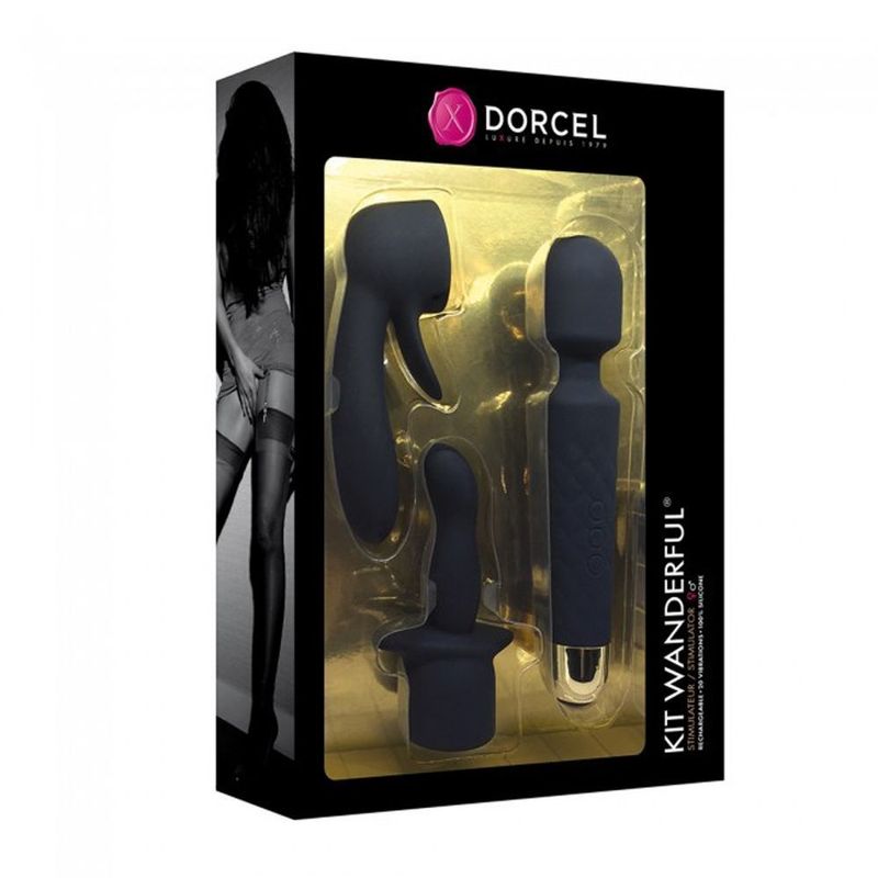 Минивибромассажер Dorcel Kit Wanderful с насадками (анальная и вагинальная), водонепрницаемый реальная фотография