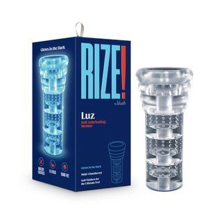 Мастурбатор Blush Rize &ndash; Luz Glow in the Dark Masturbator &ndash; Clear, всмоктування, світиться в темряві жива фотографія