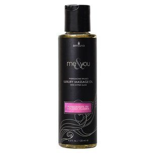 Масажна олія Sensuva Me&You Pomegranate, Fig, Coconut & Plumeria (125 мл) з феромонами жива фотографія