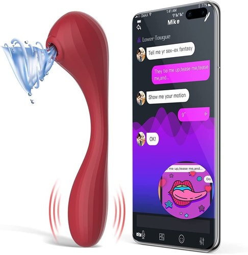 Вакуумний вагінально-кліторальний стимулятор Magic Motion Bobi Red, керування зі смартфона жива фотографія