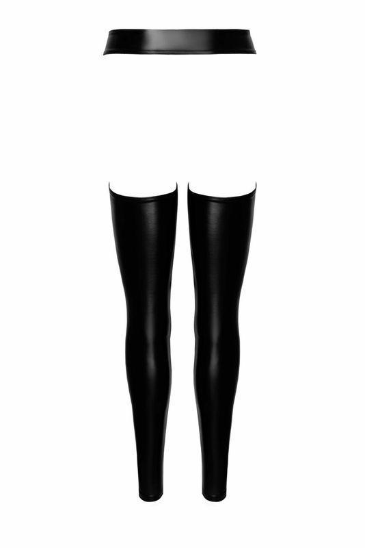 Легінси Noir Handmade F323 Rebel, XL, black, під латекс, з відкритими стегнами та сідницями